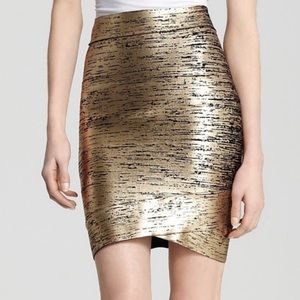 BCBGMaxAzria Metallic Stretch Skirt  - S